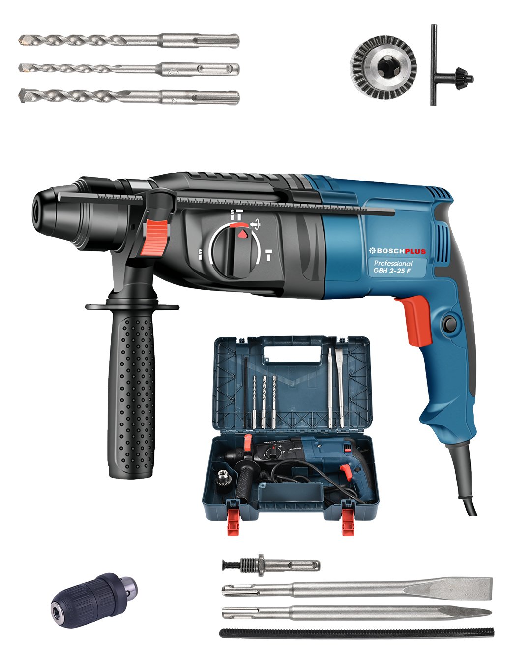 Bosch Plus BP004 Elektrikli 3 lü Grup Set 10mm Vidalama + Gbh 2-28f Pnömatik Kırıcı DeliciKırıcı Delici + 125 Avuç Taşlama ÖZELLİKLER