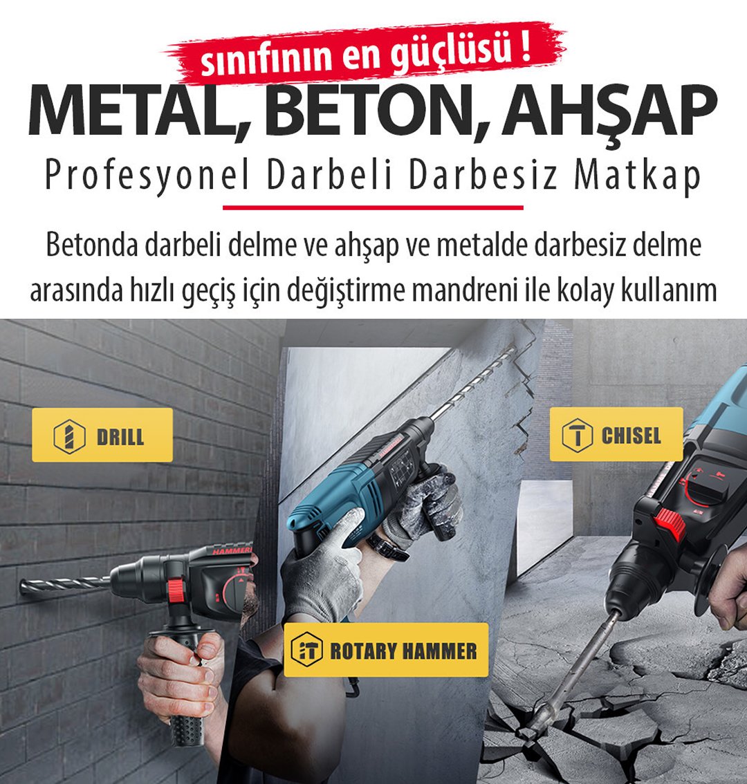 Bosch Plus BP005 Elektrikli 3 lü Set kırıcı delici teknik özellikler