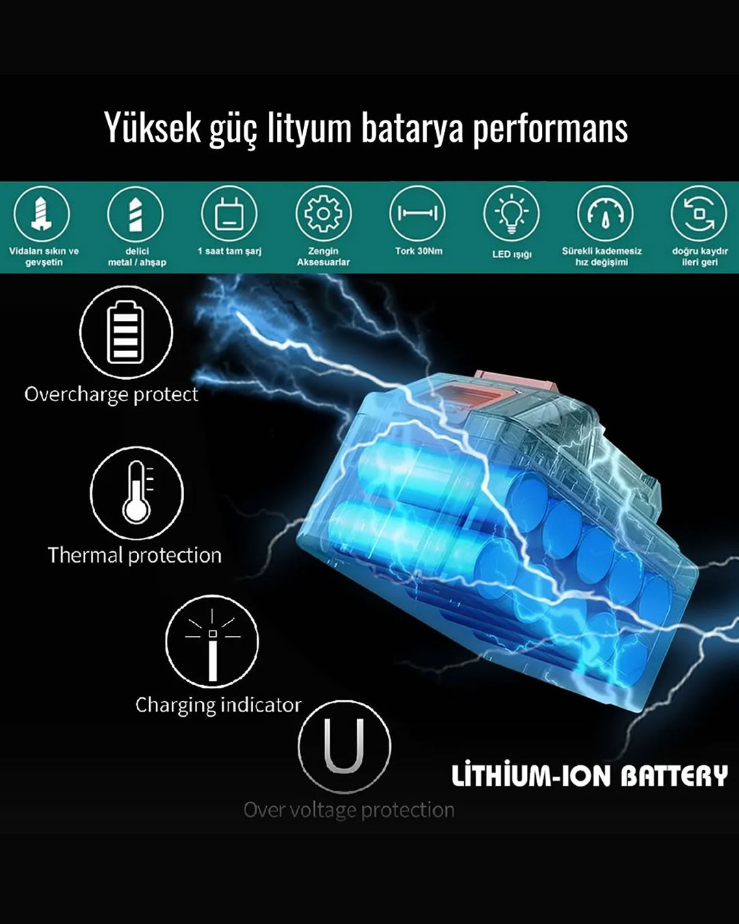 Bosch Plus BP006 Kömürsüz 58vf 5ah Çelik Gövde Çelik Şanzıman Bakır Sargılı 5 Pilli Çift Akülü Vidalama Şarjlı Matkap 84 Parça bataryalar