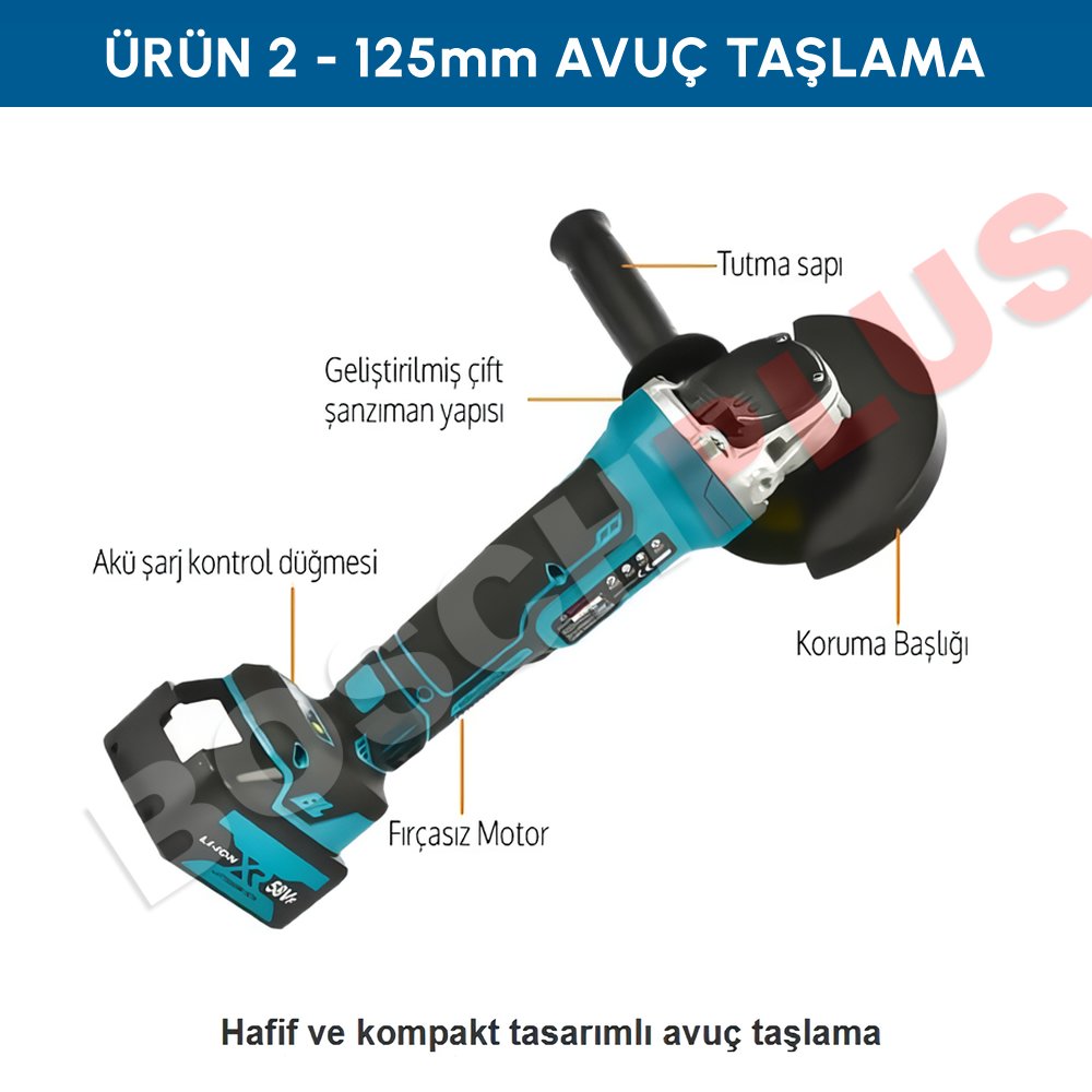Bosch Plus BP007 Akülü Ultra 3lü Set avuç taşlama özellikleri