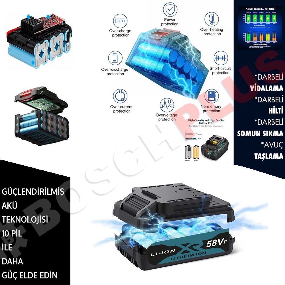 Bosch Plus BP007 Akülü Ultra 3lü Set bataryalar