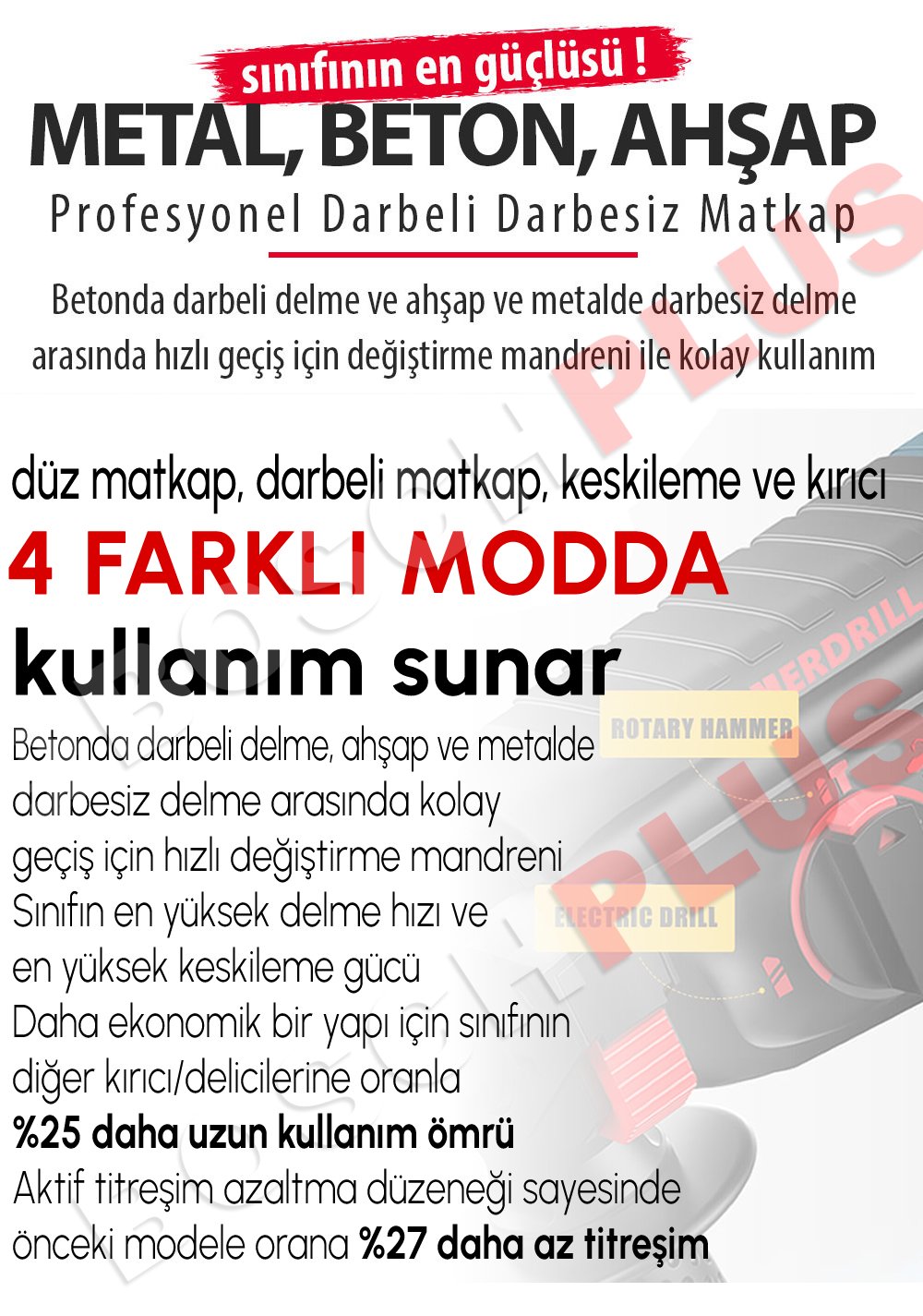 Bosch Plus BP007 Akülü Ultra 3lü Set kırıcı delici modelleri