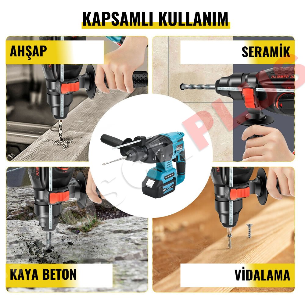 Bosch Plus BP007 Akülü Ultra 3lü Set kırıcı delici kullanım alanları