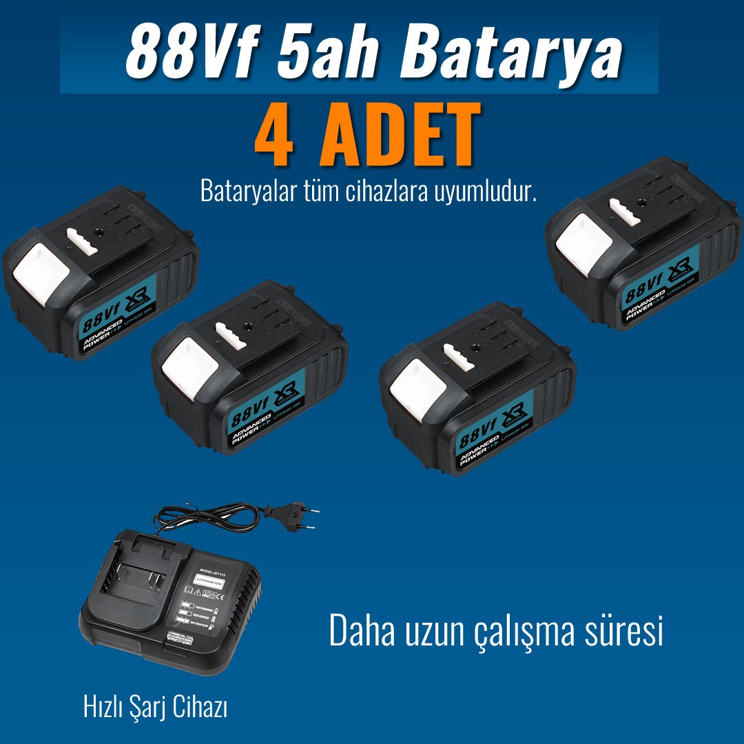 Bosch Plus BP009 Akülü Süper 6lı Set Makina 88vf 5ah bataryalar