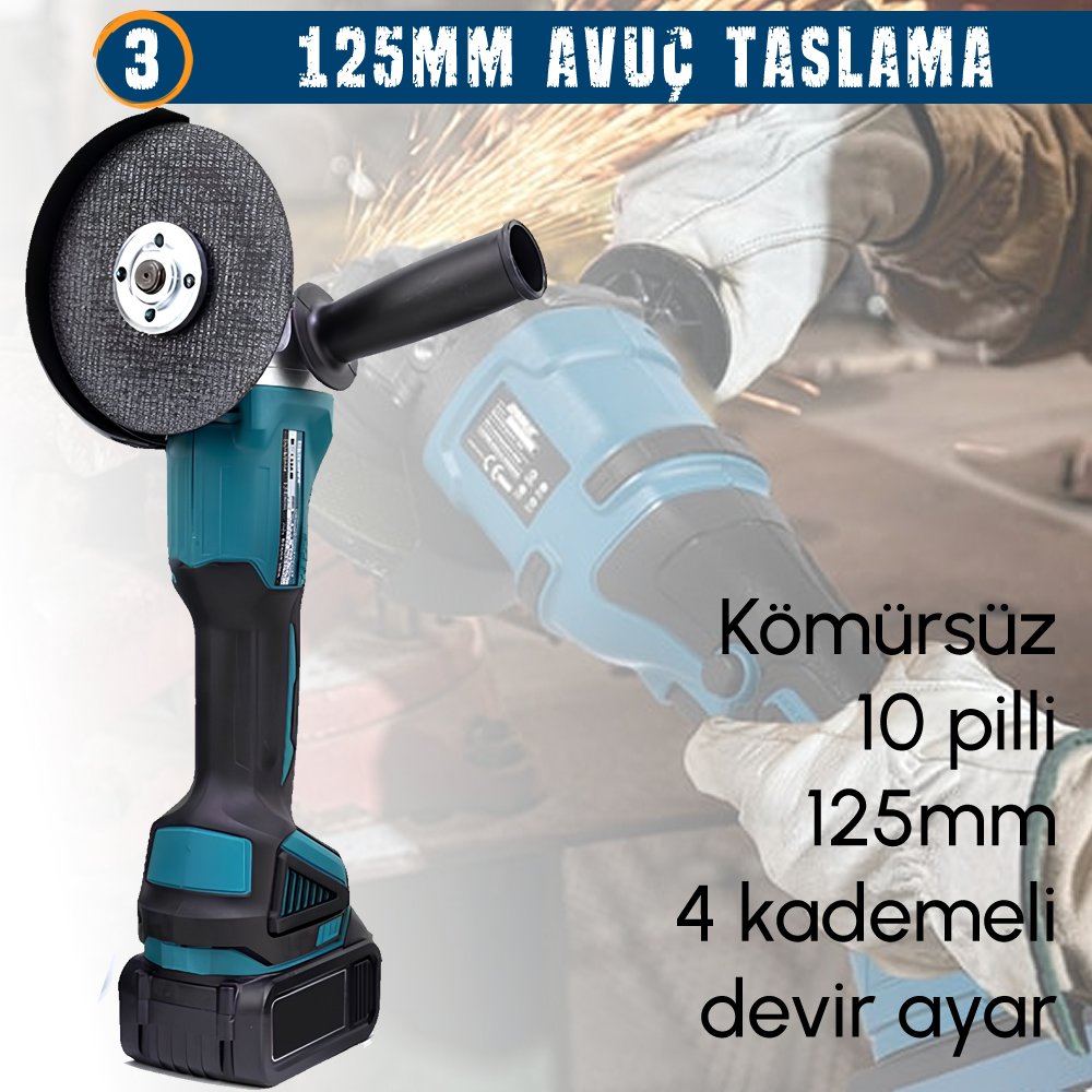 BoschPlus bp019 Akülü Kömürsüz 3IN1 Set Makine avuç taşlama özellikleri