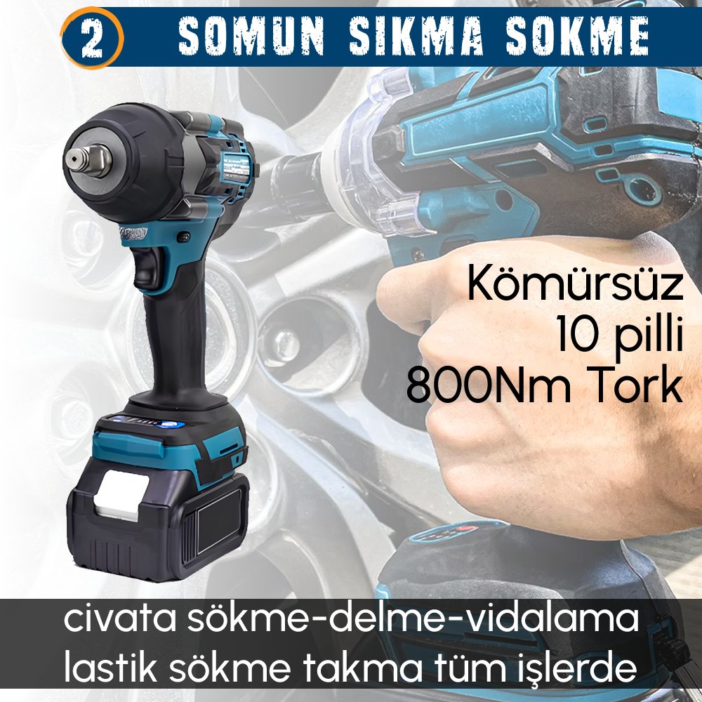 BoschPlus bp019 Akülü Kömürsüz 3IN1 Set Makine somun sökme sıkma özellikler