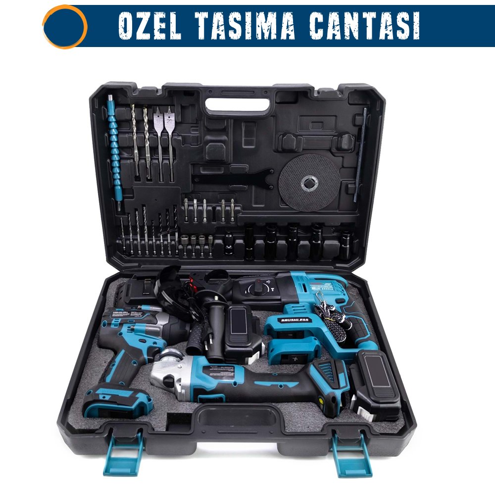 BoschPlus bp019 Akülü Kömürsüz 3IN1 Set Makine taşıma çantası