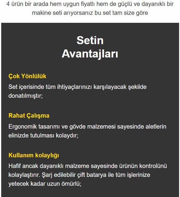 Bosch Plus BP001 Akülü Ultra 4lü Set Makina 58vf 5ah teknik özellikler